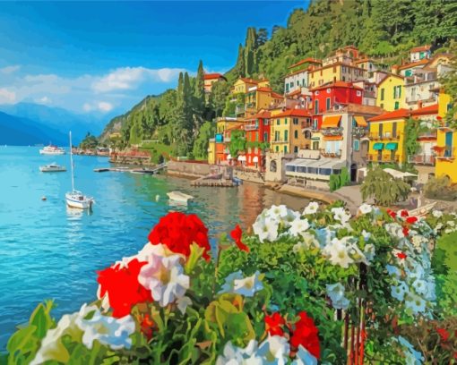 Bellagio Town Italy paint by numbers