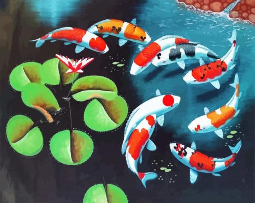 Koi Fish Pond paint by numbers