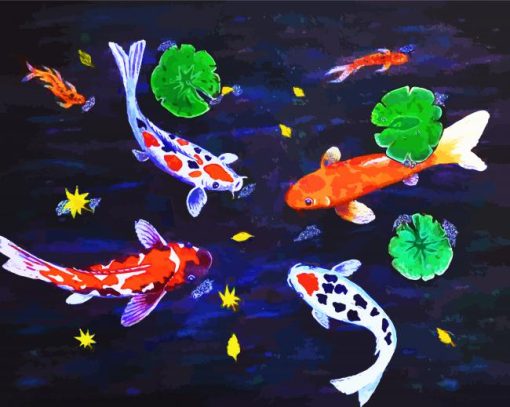 Aesthetic Koi Fish paint by numbers