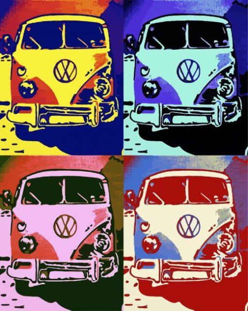 Kombi Volkswagen Pop Art paint by numbers