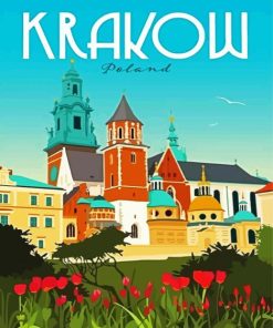 Krakow City Poster paint by numbers