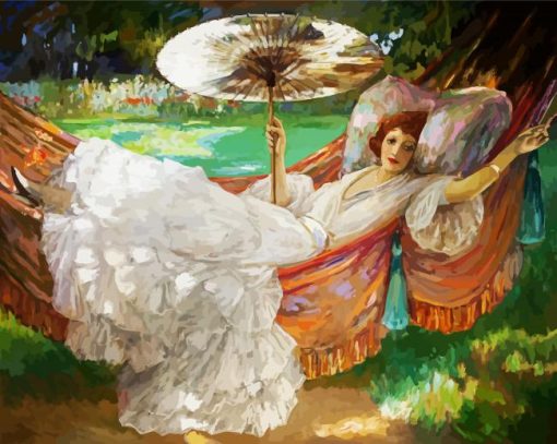 Lady On Hammock paint by numbers