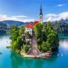 Bled Island Slovenia paint by numbers