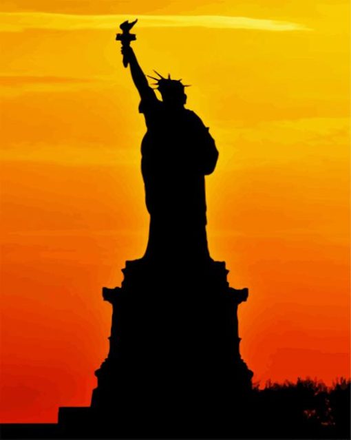 Liberty Statue Silhouette paint by numbers