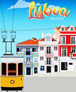Aesthetic Lisboa Poster paint by numbers