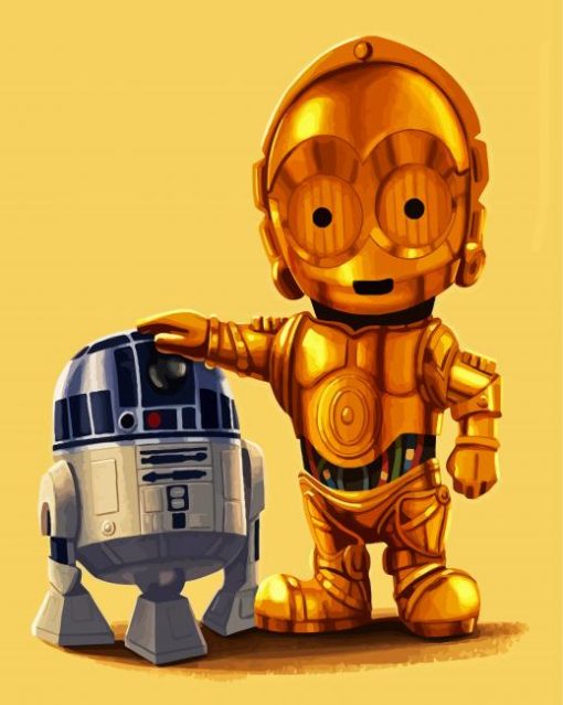 Little C3PO Robot paint by numbers