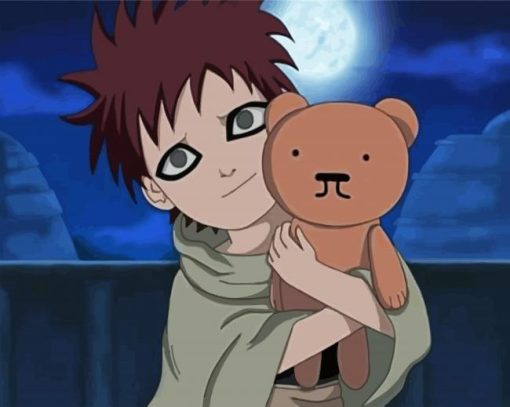 Little Gaara And Teddy Bear paint by numbers