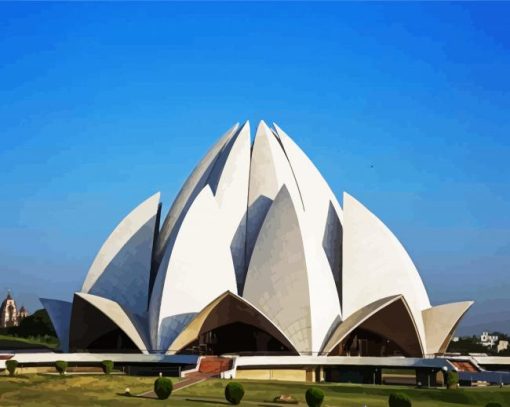 Lotus Temple Delhi paint by numbers
