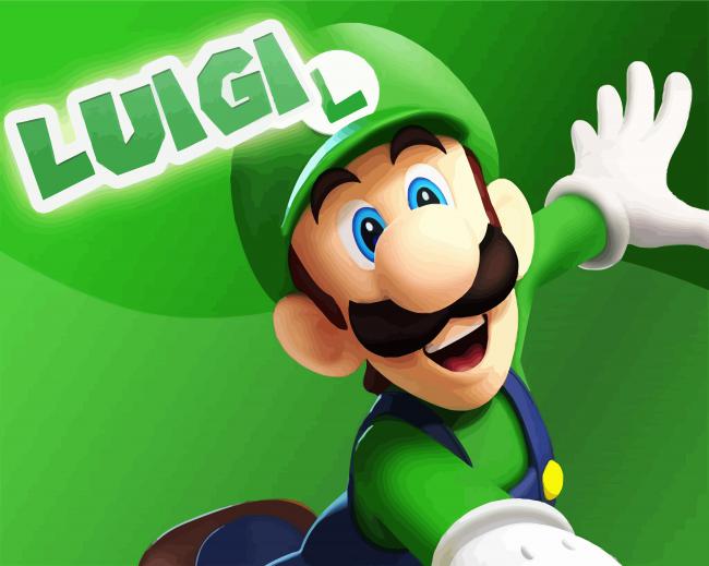 Luigi Super Mario Game paint by numbers