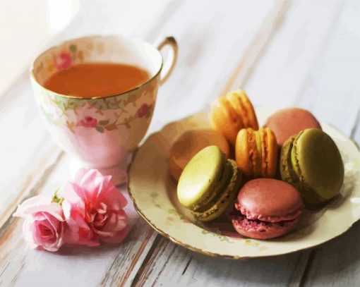 Macarons And Tea paint by numbers