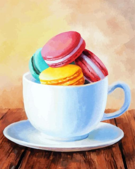 Colorful Macarons Cup paint by numbers
