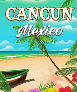 Aesthetic Cancun Poster paint by numbers