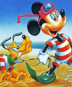 Pluto And Mickey Mouse paint by numbers