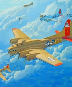 Military B17 Flying Fortress paint by numbers