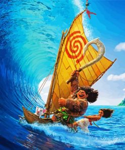 Moana And Maui Characters paint by numbers
