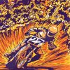 Motorcycle Race Art paint by numbers