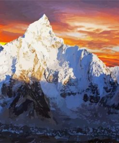 Mount Everest At Sunset paint by numbers