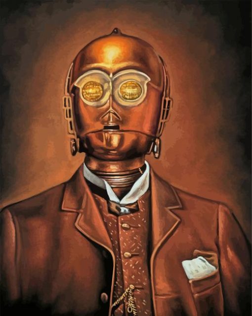 Mr C3PO Robot paint by numbers