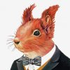 Mister Squirrel With Suit paint by numbers