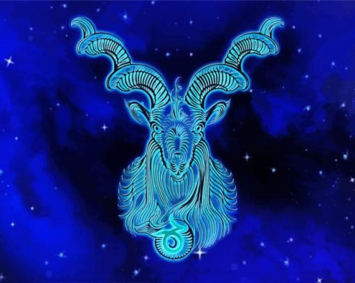 Neon Capricorn Sign paint by numbers