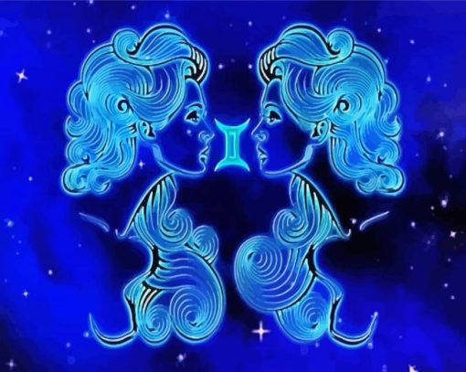Neon Gemini Zodiac Sign paint by numbers