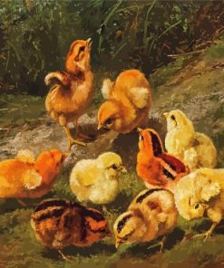 Cute Nine Chicks paint by numbers