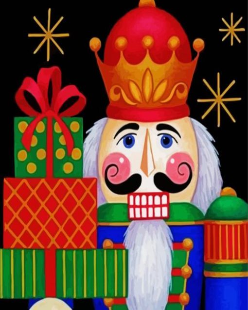 Nutcracker Holding Gifts paint by numbers