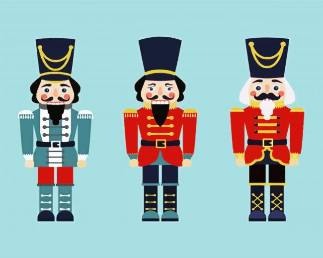 Three Nutcrackers paint by numbers