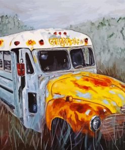 Rusty Old School Bus paint by numbers