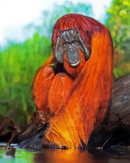Orangutan Monkey paint by numbers