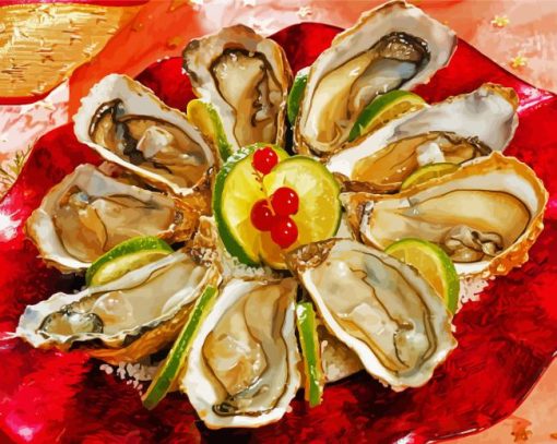 Tasty Oyster With Lime paint by numbers