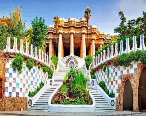 Aesthetic Park Güell paint by numbers
