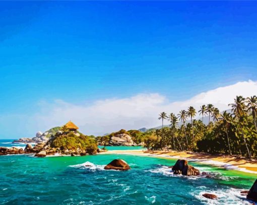 Aesthetic Parque Nacional Natural Tayrona paint by numbers