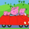 Peppa Family In Car paint by numbers