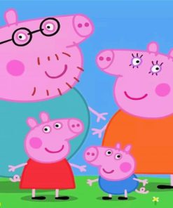 Aesthetic Peppa Pig Family paint by numbers