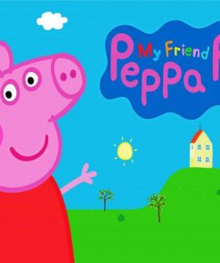 Happy Peppa Pig Cartoon paint by numbers
