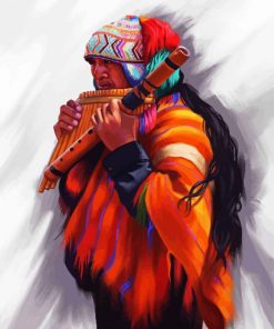 Peruvian Flute Player paint by numbers