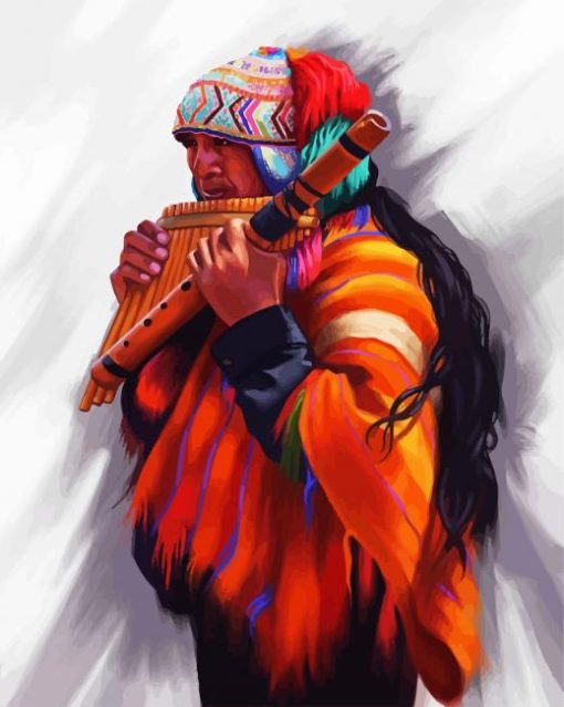 Peruvian Flute Player paint by numbers