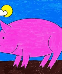 Pink Pig Art paint by numbers