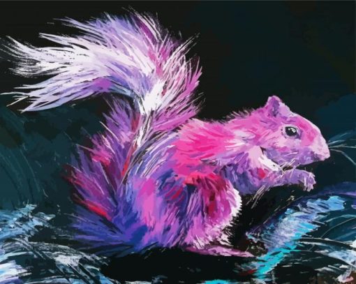 Pink Squirrel Art paint by numbers