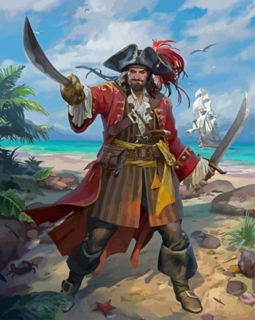Aesthetic Pirate Man paint by numbers