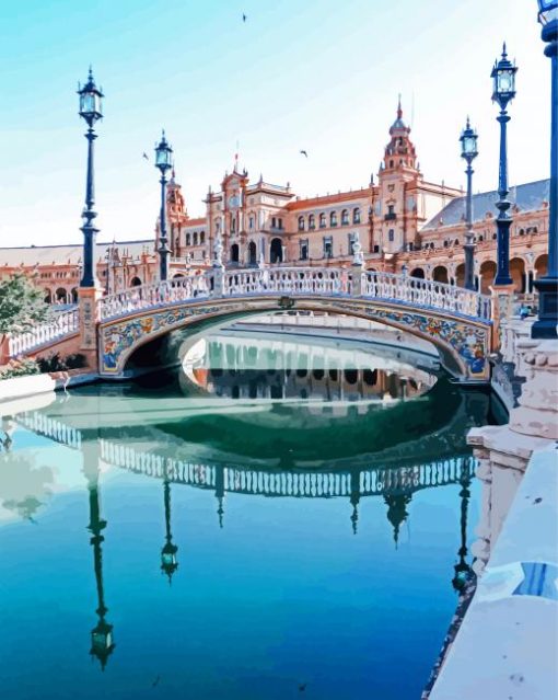 Plaza De Espana Canal paint by numbers
