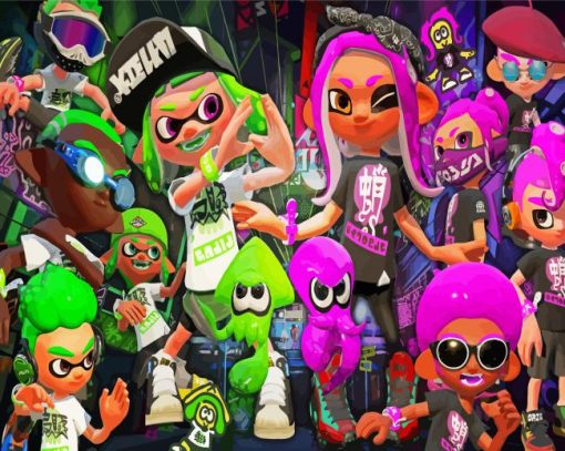 Splatoon Game Characters paintt by numbers