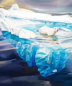 Polar Bear On Iceberg paint by numbers