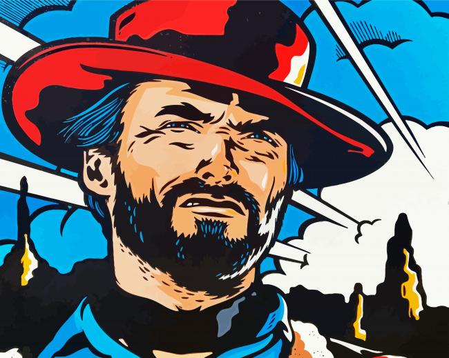 Pop Art Clint Eastwood paint by numbers