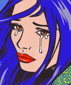 Pop Art Crying Girl Art paint by numbers