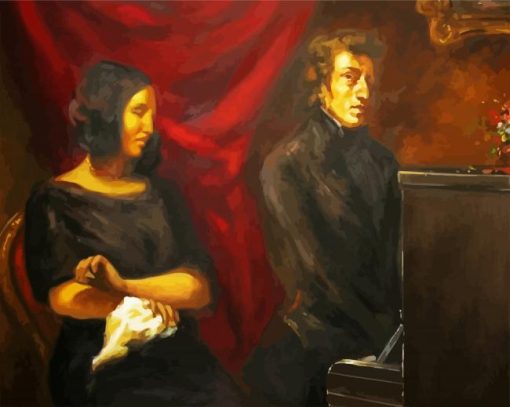 Portrait of Frédéric Chopin And George Sand paint by numbers