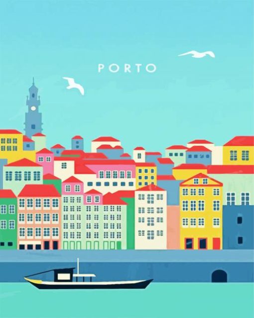 Portugal Porto Poster paint by numbers
