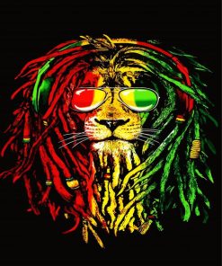 Aesthetic Rasta Lion paint by numbers