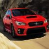 Red Subaru Car On Road paint by numbers